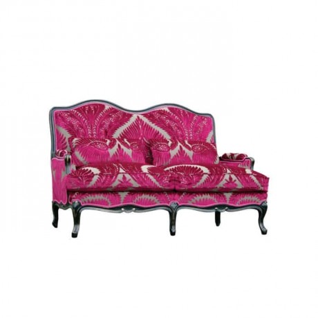 Flower Pattern Wooden Muscle Couch