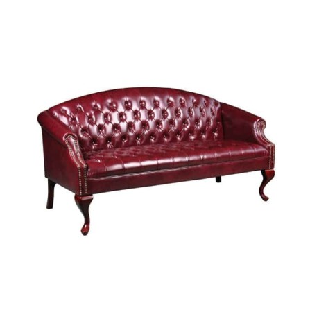 Leather Upholstered Quilted Sofa