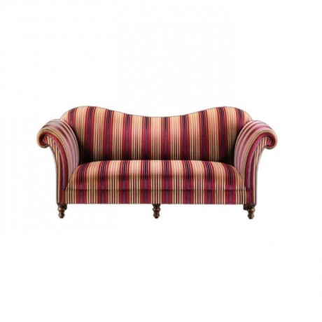 Patterned Fabric Upholstered Triple Armchair