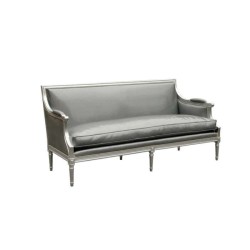 Wooden Armchair with Gray Painted Gray Fabric Wooden Armchair with Gray Painted Gray Fabric