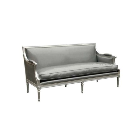 Wooden Armchair with Gray Painted Gray Fabric Wooden Armchair with Gray Painted Gray Fabric