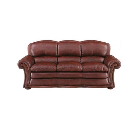 Brown Leather Upholstered Classic Sofa Brown Leather Upholstered Classic Sofa