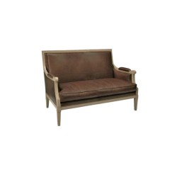 Kahve Derili Ahşap Ayaklı İkili Restaurant Koltuğu Kahve Derili Ahşap Ayaklı İkili Restaurant Koltuğu