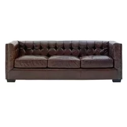 Braunes Leder Gesteppter Sessel