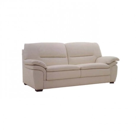 Modern Sofa with Cream Fabric Upholstered