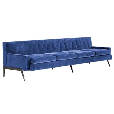 Blue Fabricated Hotel Lobby Couch