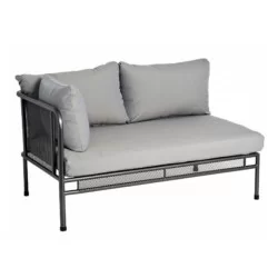 Canapé double gris anthracite avec structure en fer
