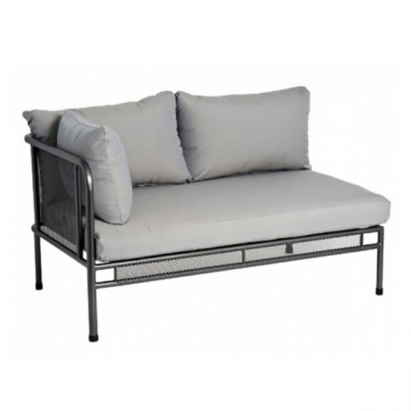 Черный антрацитовый железный каркас Серый двухместный диван
