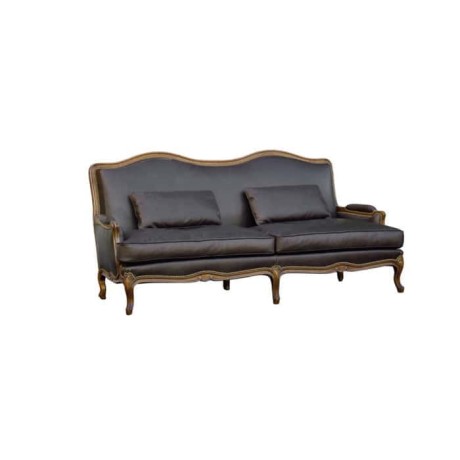 Black Leather Wooden Hotel Lobby Armchair Black Leather Wooden Hotel Lobby Armchair