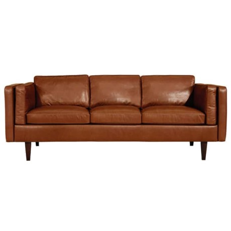 Taba Leather Upholstered Triple Sofa