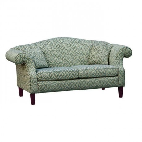 Turquoise Patterned Fabric Upholstered Armchair