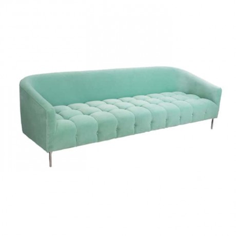 Turquoise Fabric Upholstered Sofa