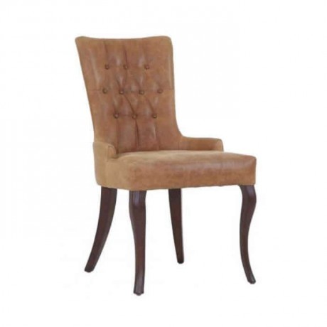 Quilted Beige Fabric Upholstered Polyurethane Chair