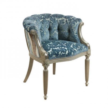 Quilted Velvet Fabric Upholstered Armchair
