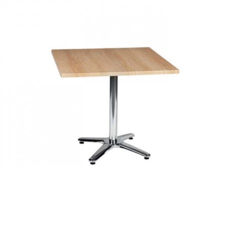 Wooden Painted Table Top Stainless Steel Star Leg Cafe Table