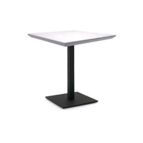 Lake White Painted Black Metal Leg Table