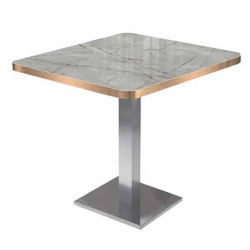 Mermer Görünümlü Dekoratif Uv Laklı Mdflam Altın Saten Kenar Bantlı Kare Cafe Masası 1. Kalite Mermer Görünümlü Dekoratif Uv Laklı Mdflam Altın Saten Kenar Bantlı Kare Cafe Masası 1. Kalite