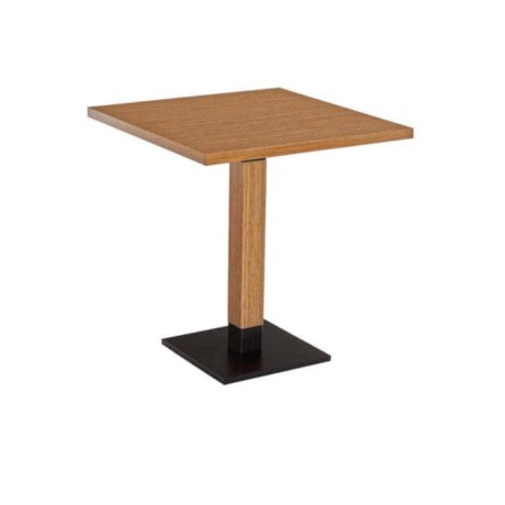 Oak Mdf Lam Metal Leg Cafe Table