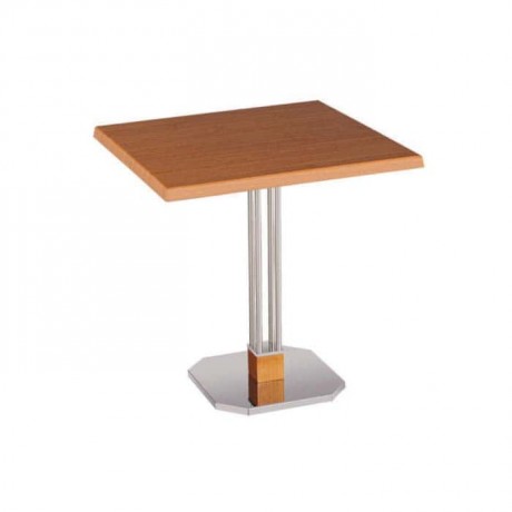 Oak Colorful Metal Leg Table