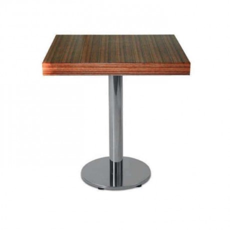 Stainless Steel Legged Wooden Cafe Table Stainless Steel Legged Wooden Cafe Table