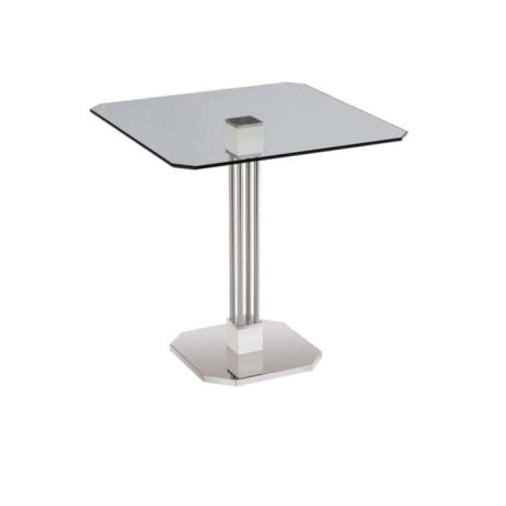 Stainless Steel Leg Glass Hotel Table