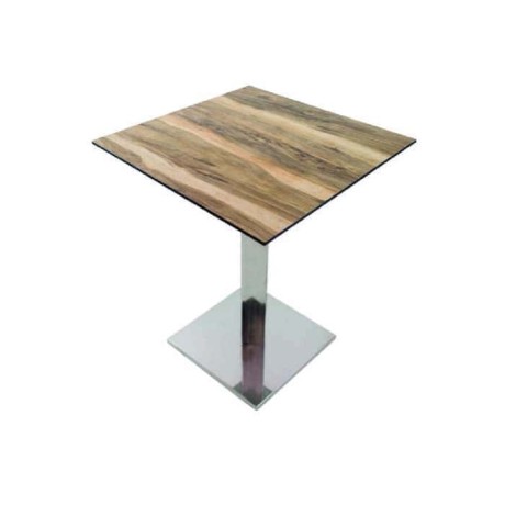 Cafe Table with Stainless Steel Legs