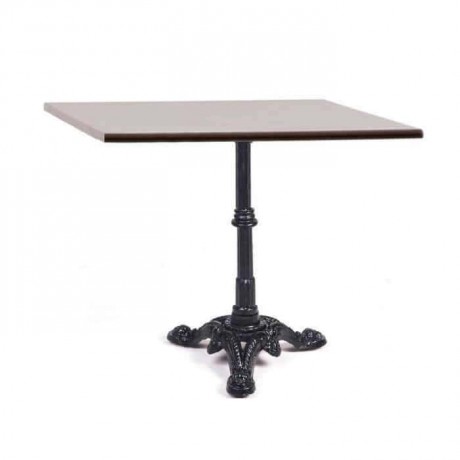 Iron Cast Aluminium Leg Wooden Table Top Table