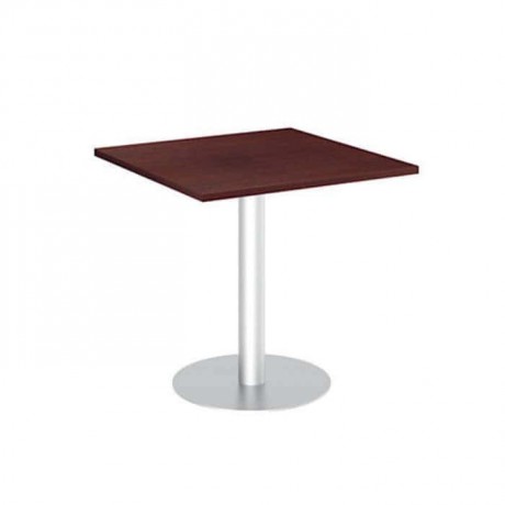 Round Stainless Steel Leg Antiqued Table