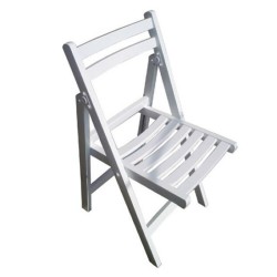 Beyaz Katlanır Ahşap Sandalye Beyaz Katlanır Ahşap Sandalye