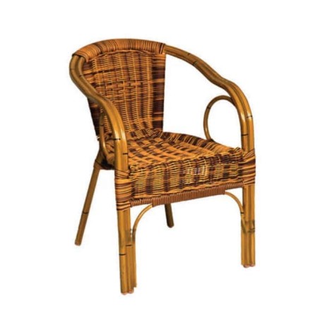 Wicker Braided Aluminum Cafe Armchair