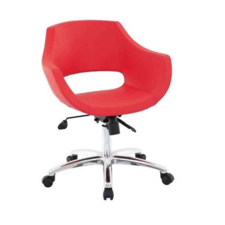 Polyurethane Chair with Red Leather Arm