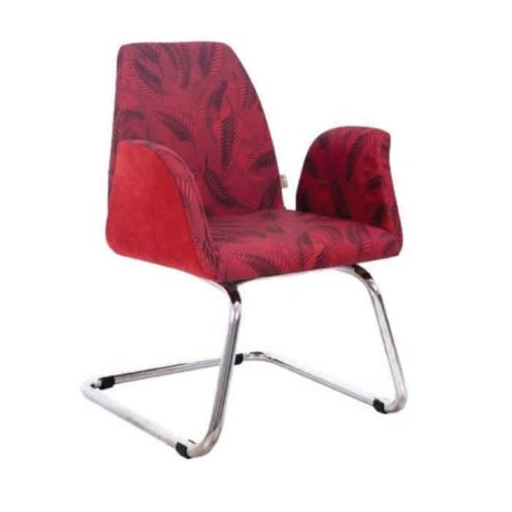 Polyurethane Chair with Red Fabric Arm