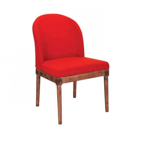 Red Fabric Polyurethane Sponge Cafe Chair