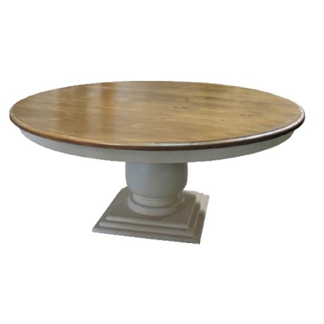 White Lake Leg Wooden Oak Painted Round Classic Table