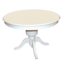 Beyaz Lake Boyalı Baba Ayaklı Klasik Masa Beyaz Lake Boyalı Baba Ayaklı Klasik Masa