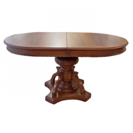 Large Classic Table with Oval Table Top Turning Leg