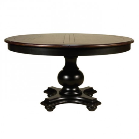 Self Storing Leaves Classic Table with Black Painted Round Table Top