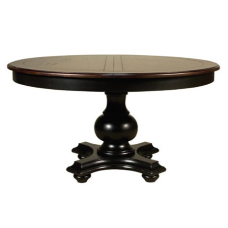 Self Storing Leaves Classic Table with Black Painted Round Table Top