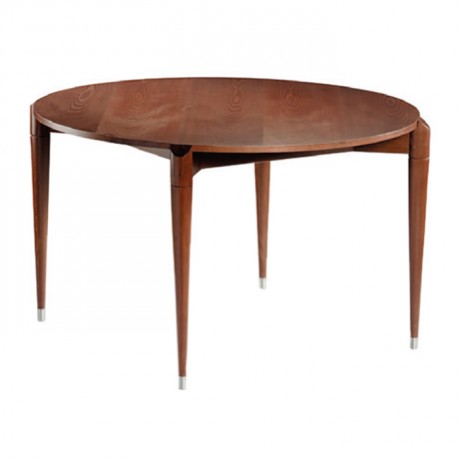 Round Table Top Turned Four-Leg Classic Table
