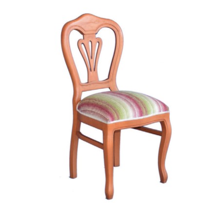 Pear Wood Colored Patterned Classic Wooden Chair