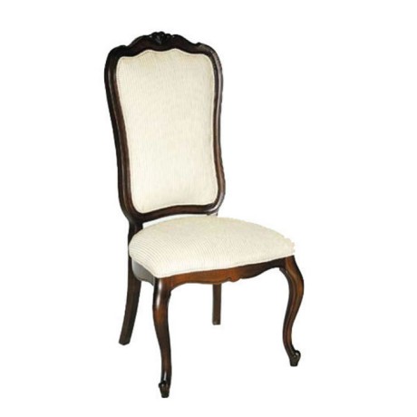 White Fabric Upholstered Lukens Leg Wooden Classic Chair