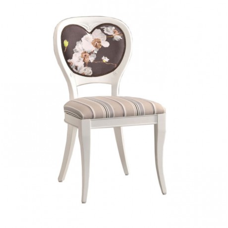 White Lake Backrest Heart Shaped Classic Chair
