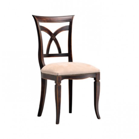 Cross-Stick Darker Antique Creamed Leather Chair