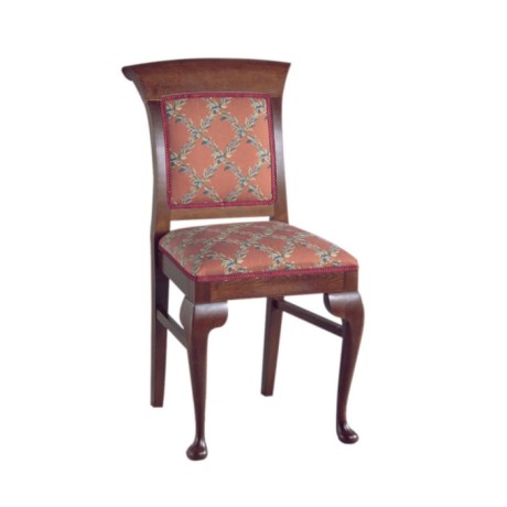 Patterned Classic Fabric Wooden Classic Chair