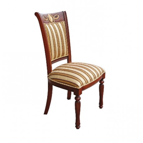 Desenli Klasik Kumaşlı Oymalı Klasik Sandalye