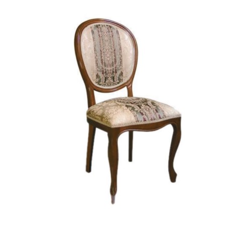 Round Backed Lukens Chair with Patterned Fabric