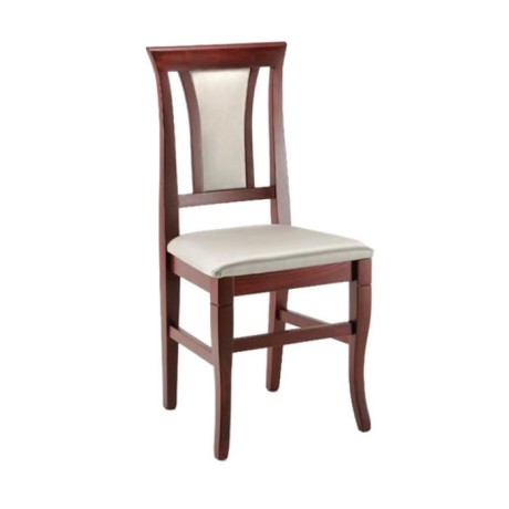 Classic Wooden Chair with Antique Painted White Upholstered