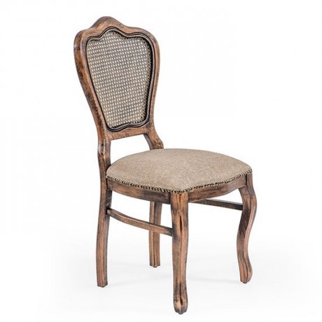 Hazeran Backed Tumbled Classic Wooden Wicker Restaurant Kitchen Home Chair