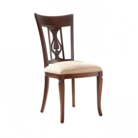 Dark Wood Painted Cream Classic Wooden Dining Room Chair
