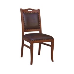 Dark Wood Painted Black Leather Classic Chair Dark Wood Painted Black Leather Classic Chair